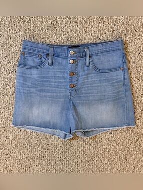 J.Crew Jeans High-Rise Denim Shorts | Button Fly | Raw Hem | Size 30